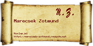 Marecsek Zotmund névjegykártya